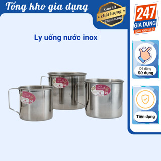Ca inox có quai, ly inox có quai ba kích cỡ