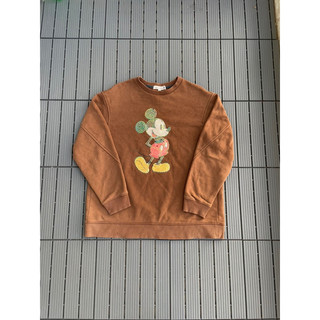 Áo Sweater màu nâu hình Micky đính size L