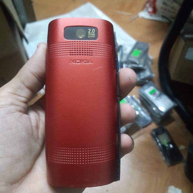 bộ vỏ xương nokia X2-02 không kèm bàn phím chính hãng màu đỏ