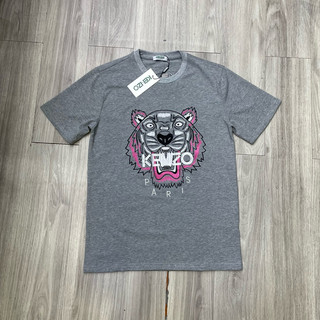 Áo phông cộc tay cotton KZ hổ thêu màu ghi bản đẹp mới hot trend 2024 - Ninh Shop