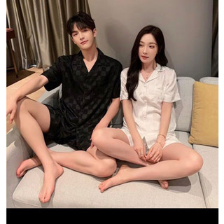 Bộ quần áo đùi pijama dành cho nam nữ chất lụa cao cấp