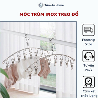 Móc Phơi Quần Áo, Đồ Lót , Treo Tất Vớ Có Đi Kèm Kẹp Inox Chống Rơi