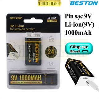 Pin sạc 9v beston,pin sạc usb 9v 9vm-10cv,pin sạc li-ion 9v,pin 9v lithium,9v 3700mwh,pin chính hãng beston