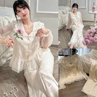 Bộ lụa dài tiểu thư lyly quảng châu cao cấp mã 2024-242