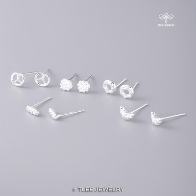 Khuyên tai bạc nữ TLEE hình thù các loại bánh xinh xắn TLEE JEWELRY B0452