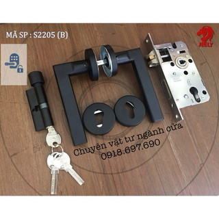 Khoá tay gạt phân thể màu đen/ inox mờ jeely