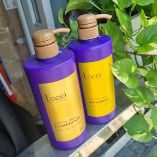 BỘ DẦU GỘI, DẦU XẢ PHỤC HỒI TÓC SIÊU MƯỢT LACEI EXTRA RICH MÀU TÍM 800MLx2