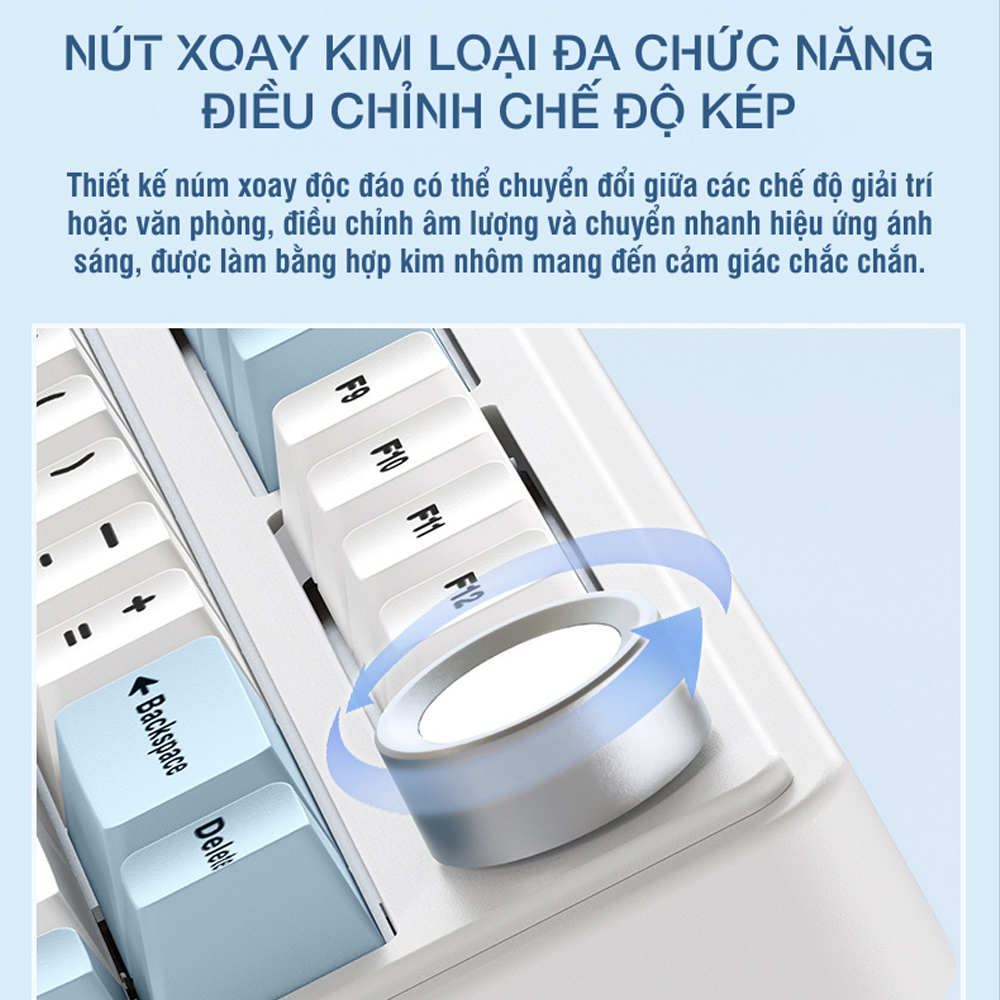 [CHÍNH HÃNG] Bàn Phím Cơ 3 Mode 75% AULA F75 Không Dây Hotswap Kết Nối Bluetooth USB 2.4G Có Núm Vặn Đa Năng | BigBuy360 - bigbuy360.vn