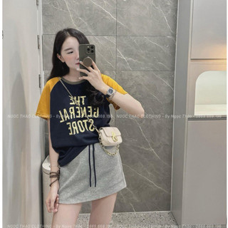 Áo phông giấy chữ pha tay from basic hàng qc ms13301