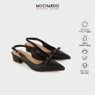 Giày Cao Gót Búp Bê Slingback Nữ MOCHARDO Mũi Nhọn Phối Nơ Đế Vuông 3cm Thời Trang Thanh Lịch MC-812