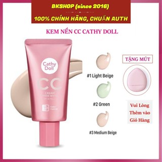 [Cathy Doll -Tặng Mút] Kem nền kiềm dầu chống nắng CathyDoll CC Speed White Cream SPF50 PA+++ 50g