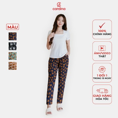 Quần nữ CARDINA chất liệu lụa Hàn Châu mềm mại thoáng mát form quần thoải mái trẻ trung 4QBG03