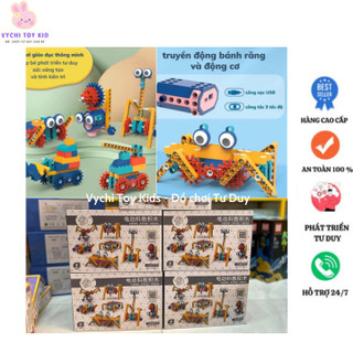 Bộ lắp ghép robot có động cơ điện chuyển động được 116 chi tiết, lắp ghép kĩ thuật điện tăng khả năng tư duy sáng tạo