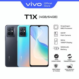 Điện thoại vivo T1x (4GB-64GB) - Hàng Chính Hãng - 1 đổi 1 tháng đầu tiên - Bảo hành kỹ thuật 12 tháng