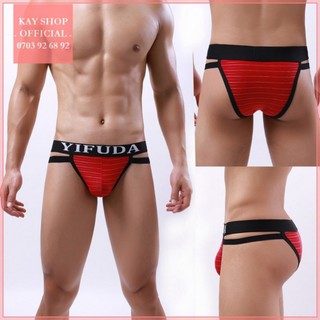 Quần lót nam sexy tam giác YIFUDA cao cấp - Quần sịp nam lưới mịn nhuyễn phối thun vân cực tôn mông