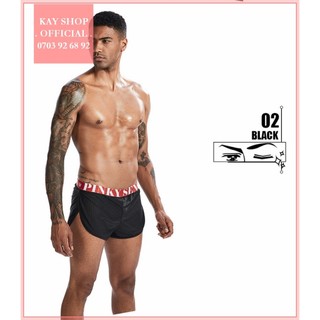 Quần ngủ xẻ tà sexy cho nam PINKY SENSON thun đục lỗ thông hơi- Quần short đùi có dây jockstrap