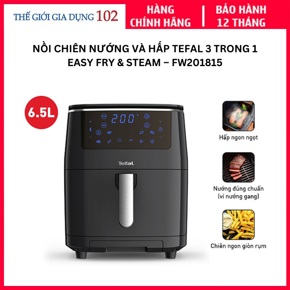 Nồi Chiên Hơi Nước Tefal FW201815 3 Trong 1, 6 Lít, Hàng Chính Hãng, Bảo Hành 24 Tháng