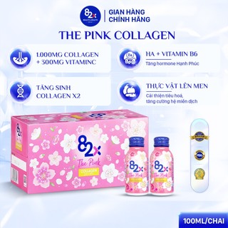 [1 Lọ] Nước uống 82X The Pink 1000mg Collagen Bổ Sung Vitamin C, Dưỡng Da, Ngừa Lão Hóa (100ml/1 lọ)