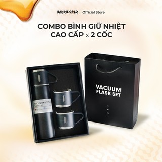  Bộ Bình Giữ Nhiệt Cao Cấp Kèm 2 Cốc Tiện Lợi - 500ML - Quà Tặng Fullbox