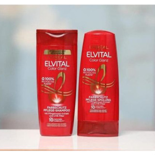 Bộ dầu gội xả Loreal Elvital Color Glanz dành cho tóc nhuộm