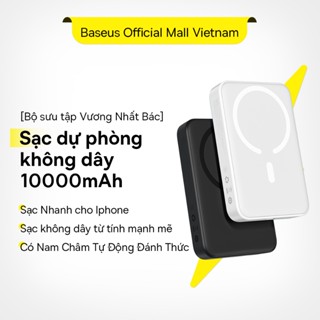 Sạc Dự Phòng Từ Tính Baseus PD 20W 30W dung lượng 10000mAh Không Dây Mini Nam Châm Hút Tự Động