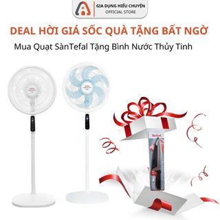 Quạt đứng có điều khiển từ xa tefal turbo silence plus vh6879990, vh679990 màu trắng cánh xanh