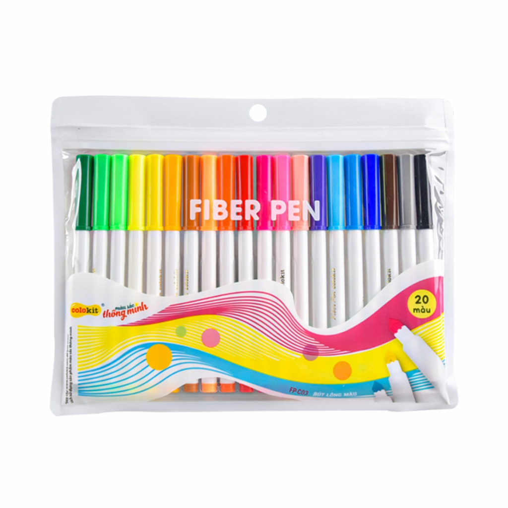 Bút lông màu Fiber Pen 20 màu Basic FP-C03 Thiên Long Colokit - Bút lông màu, bút dạ, bút highlight 