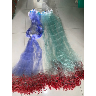 Lưới bắt cá lưới 3 màng cao 1,2m chì nặng chìm viền đỏ dài 90/100m - 45/50 mesh fhishing