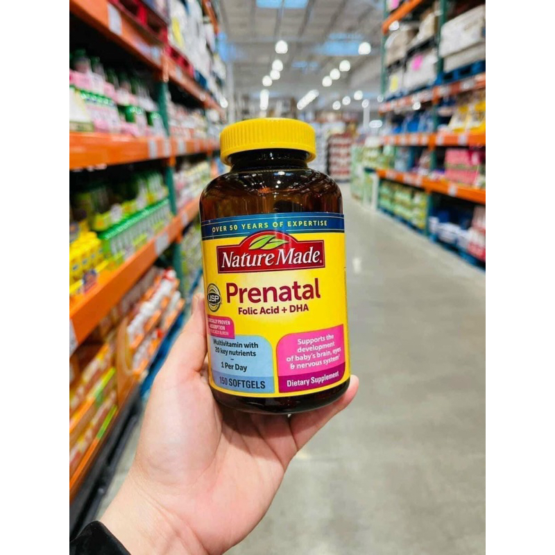 Prenatal folic Acid + DHA vitamin tổng hợp cho mẹ bầu