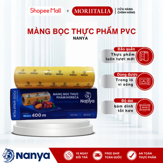 Màng Bọc Thực Phẩm Nanya 35cm x 400m kèm dao nhựa, Chất liệu PVC, Đạt chuẩn FDA của Mỹ