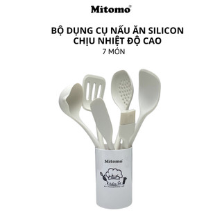 Bộ dụng cụ nấu ăn, bộ muỗng Silicon chịu nhiệt cao cấp Mitomo GB4806.9-2016 - Hàng chính hãng
