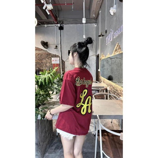 [ Rẻ vô địch ] Áo thun chất cotton khô 3158 form rộng tay lỡ - L/a chữ vàng ( áo in)