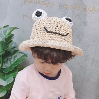 Mũ cói chống nắng hình chú ếch đáng yêu cho bé(3-6tuổi)