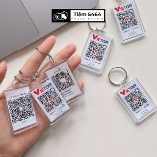 Móc khoá in mã qr code thanh toán in ảnh theo yêu cầu