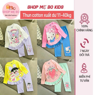 Bộ dài tay baby doll bé gái in phối cực đẹp size đại từ 25 đến 40kg- Bộ quần áo trẻ em