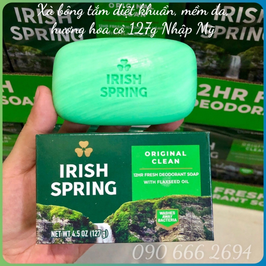 ❤️ [Q.3] [Date 10/2025] Xà Bông Tắm Irish Spring Mỹ 127G Thơm Mát Diệt Khuẩn Sạch Da Mềm Mịn Bảo Vệ 12Giờ Hỏa Tốc