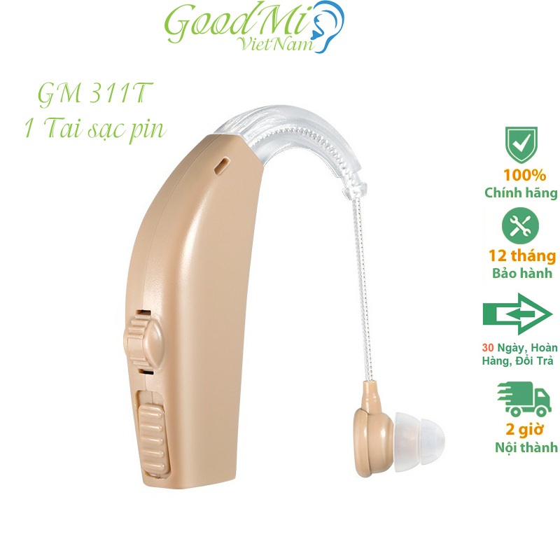 Máy Trợ Thính Không Dây Đeo Vành Tai GoodMi GM-311T (Sạc), Tai Nghe Trợ Thính Người Già