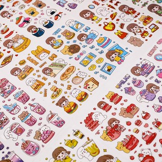 Set 6 tấm sticker tự cắt mẫu hoạt hình dễ thương