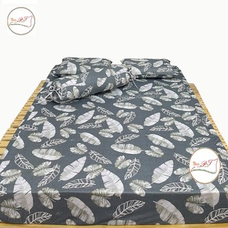 Bộ ga chống thấm thun lụa cao cấp kèm vỏ gối chính hãng PT mềm mịn mát nằm trực tiếp (mẫu lá môn)