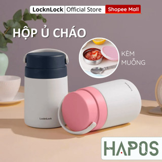 Hộp ủ cháo giữ nhiệt 2 ngăn LocknLock 700ml LHC8042, Hàng chính hãng, kèm đũa muỗng inox - HAPOS OFFICIAL