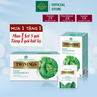Trà túi lọc Twinings of London Pure Peppermint hộp 25 gói | trà Twinings thảo mộc bạc hà - Pico Food
