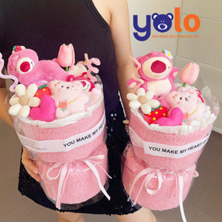 Bó hoa gấu bông quà tặng ngày lễ.sinh nhật. kỷ yếu. ngày lễ, set hoa quà tặng cao cấp gấu ôn(SHIP HỎA TỐC)(tặng túi+đèn)