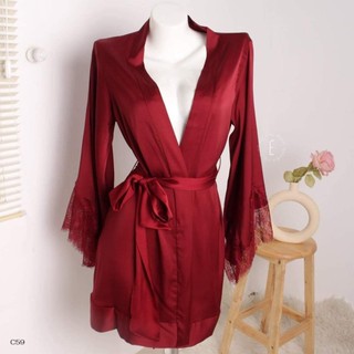 Áo choàng ngủ cao cấp lụa satin Áo choàng mặc nhà gợi cảm quyến rũ