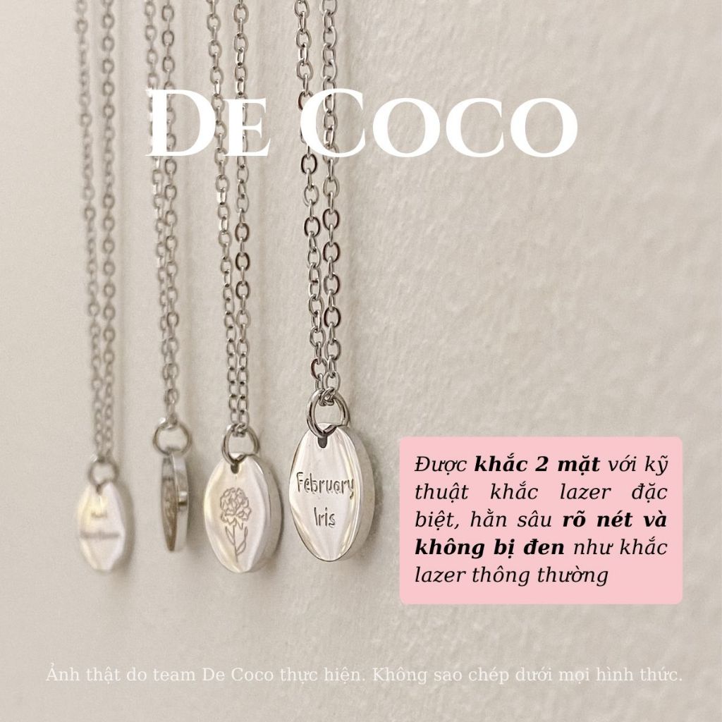 [PHIÊN BẢN MỚI] Dây chuyền nữ DECOCO ACC Birth Month mặt oval khắc hoa tháng sinh ( kèm Túi giấy + Hộp + Thiệp ) | BigBuy360 - bigbuy360.vn