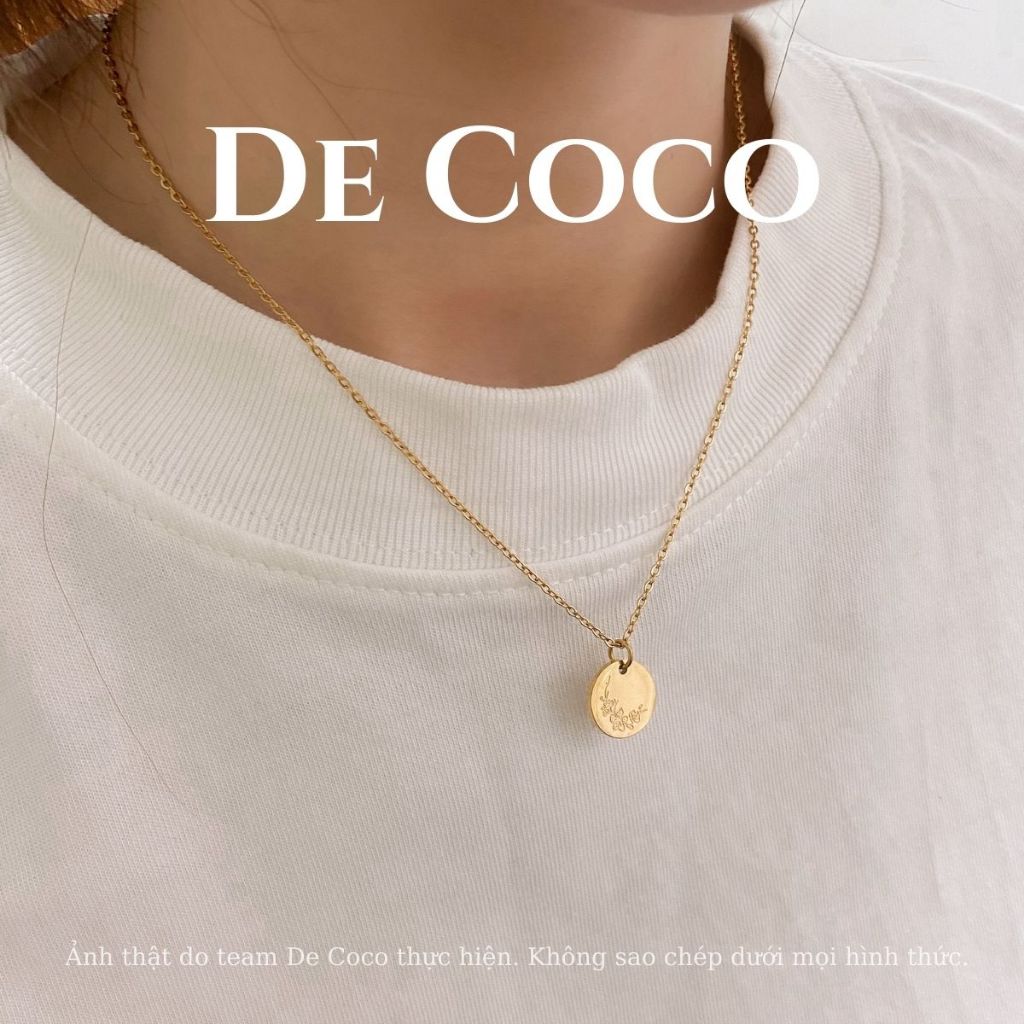 [PHIÊN BẢN MỚI] Dây chuyền nữ DECOCO ACC Birth Month mặt oval khắc hoa tháng sinh ( kèm Túi giấy + Hộp + Thiệp ) | BigBuy360 - bigbuy360.vn