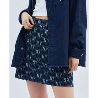 Chân váy denim nữ MLB trẻ trung năng động, chân váy chữ A form mini cho nữ MLB, váy ngắn denim MLB