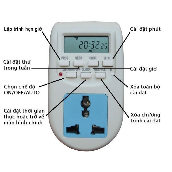 Ổ CẮM HẸN GIỜ ĐIỆN TỬ AL-06, CÔNG TẮC HẸN GIỜ, TIMER HẸN GIỜ TỰ ĐỘNG