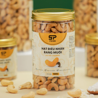 Hạt điều nhân rang muối cao cấp stp food hũ 500g – hạt điều rang muối nguyên hạt sạch vỏ, bùi béo