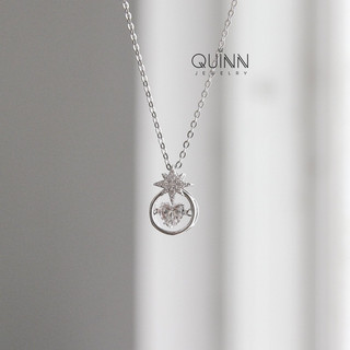 Dây chuyền Starry Heart, dây chuyền bạc nữ tim đá lấp lánh Quinn Jewelry