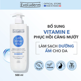 Sữa tẩy trang rửa mặt Evoluderm bổ sung Vitamin E giúp dưỡng ẩm và làm tươi trẻ làn da 500ml